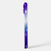 ブルーブラックレインボーに星が咲く雨滴 iPhoneケース (左側面)