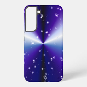 ブルーブラックレインボーに星が咲く雨滴 SAMSUNG GALAXY S22+ケース