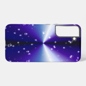 ブルーブラックレインボーに星が咲く雨滴 SAMSUNG GALAXYケース (裏面横)