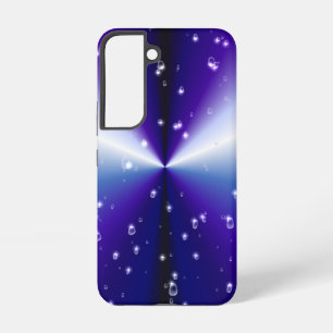 ブルーブラックレインボーに星が咲く雨滴 SAMSUNG GALAXY S22ケース