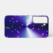 ブルーブラックレインボーに星が咲く雨滴 SAMSUNG GALAXYケース (裏面横)