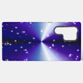 ブルーブラックレインボーに星が咲く雨滴 SAMSUNG GALAXYケース (裏面横)