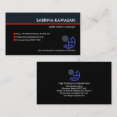 ブルーブラックレトロコラムオーナーCEO起業家 名刺 (正面/裏面)