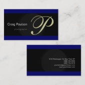 ブルーブラック写真用名刺 名刺 (正面/裏面)