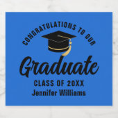 ブルーブラック大学院カスタム卒業会 スパークリングワインラベル (シングルラベル)