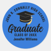 ブルーブラック大学院カスタム卒業会 ラウンドシール (正面)