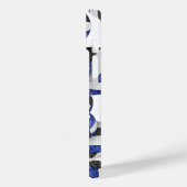 ブルーブラック女子モノグラムのバレーボール Case-Mate iPhoneケース (裏面 / 左)