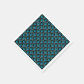 ブルーブラック幾何学模様アートデコ スタンダードカクテルナプキン (角)