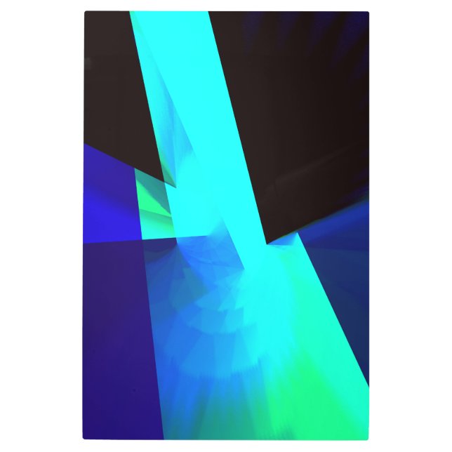 ブルーブラック抽象芸術テクスチャメタル メタルプリント (正面)