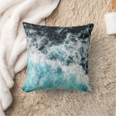 ブルーブラック海ウェーブスハワイ クッション (ブランケット)