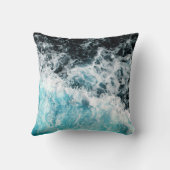 ブルーブラック海ウェーブスハワイ クッション (裏面)