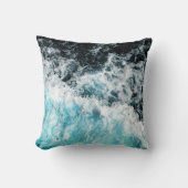 ブルーブラック海ウェーブスハワイ クッション (正面)