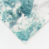 ブルーブラック海ウェーブスハワイ フリースブランケット (角)