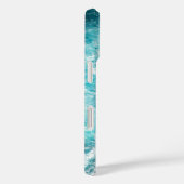 ブルーブラック海ウェーブズハワイモノグラム Case-Mate iPhoneケース (裏面 / 右)