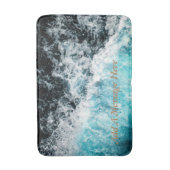 ブルーブラック海ウェーブハワイのカスタマイズ バスマット (正面縦)