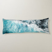ブルーブラック海ウェーブハワイのカスタマイズ ボディピロー (裏面)