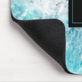 ブルーブラック海波モノグラム マウスパッド (コーナー)