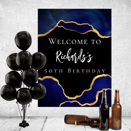 ブルーブラック王室のアゲイト歓迎の誕生日 ポスター