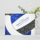 ブルーブラック王室のバレーボールの誕生日またはチームパーティー 招待状 (スタンド正面)