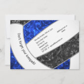 ブルーブラック王室のバレーボールの誕生日またはチームパーティー 招待状 (裏面)