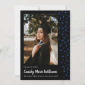 ブルーブラック紙吹雪卒業発表 招待状 (正面)