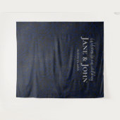 ブルーブラック結婚ヒョウの背景へようこそ タペストリー (正面(横))