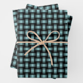 ブルーブラック織りパターン ラッピングペーパーシート (インサイチュ)