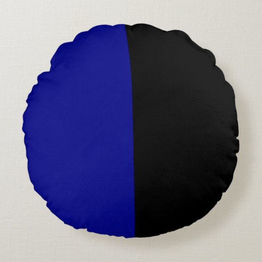 ブルーブラック2色トーン半分割 ラウンドクッション (正面)
