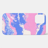 ブルーブラック・アンド・ブラウン抽象芸術絵画ズ Case-Mate iPhoneケース (裏面 (横))