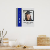 ブルーブラック&シルバースクール卒業額縁美術 ポスター (キッチン)