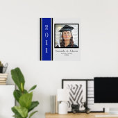 ブルーブラック&シルバースクール卒業額縁美術 ポスター (ホームオフィス)