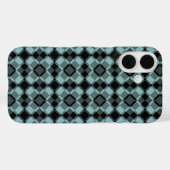 ブルーブラック チェッカーアーガイル柄 Case-Mate iPhoneケース (裏面 (横))