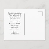 ブルーブラッシュドメタルテキサス州マップ新しい住所 案内ポストカード (裏面)