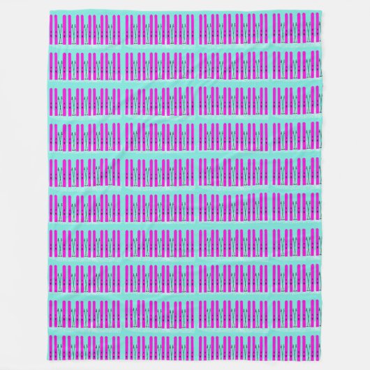 ブルーブランケットに明るい紫のスキー フリースブランケット (正面)