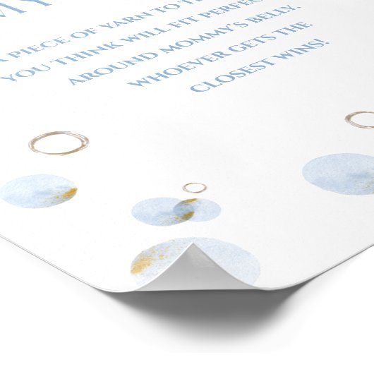 ブルーブランチバブリーとベビーシャワーママのお腹 ポスター (角)