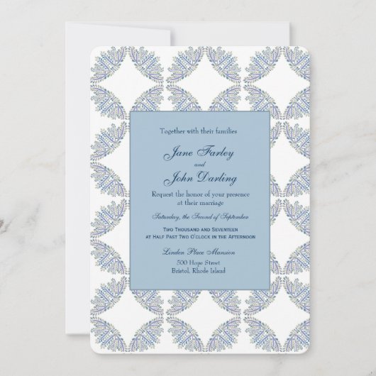 ブルーブランチ結婚式招待状 招待状 (正面)