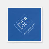 ブルーブランドのカスタムビジネスロゴのプロモーションナップ スタンダードカクテルナプキン (正面)