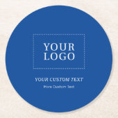ブルーブランドのカスタムビジネスロゴプロモーション ラウンドペーパーコースター (正面)