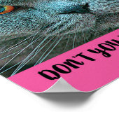 ブルーブリティッシュショートヘアおもしろいキャットユーモアのあると ポスター (角)