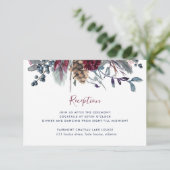 ブルーブルゴーニュパープルフローラウェディングレセプション& エンクロージャーカード (スタンド正面)