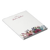 ブルーブルゴーニュフローラパーソナライズされた文具 ノートパッド (アングル)