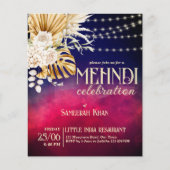 ブルーブルゴーニュフローラブライダルメンディバジェット招待状 (正面)