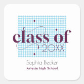 ブルーブルゴーニュモダンー卒業キャップパターン スクエアシール (正面)