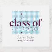 ブルーブルゴーニュモダンー卒業キャップパターン ビールラベル (シングルラベル)