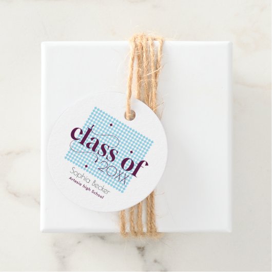 ブルーブルゴーニュモダンー卒業キャップパターン フェイバータグ (インサイチュ)