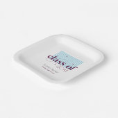 ブルーブルゴーニュモダンー卒業キャップパターン ペーパープレート (傾斜あり)