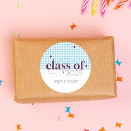 ブルーブルゴーニュモダンー卒業キャップパターン ラウンドシール