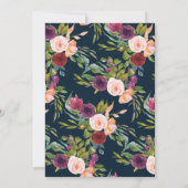 ブルーブルゴーニュ赤面フローラ50誕生日 招待状 (裏面)