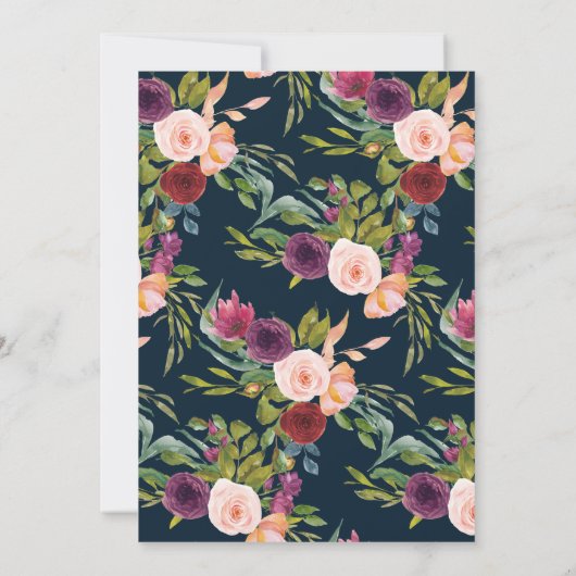 ブルーブルゴーニュ赤面フローラ75誕生日 招待状 (裏面)