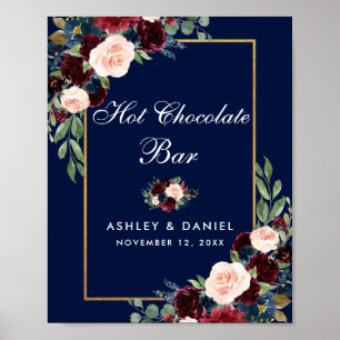 ブルーブルゴーニュ金ゴールド結婚フローラホットチョコレート ポスター